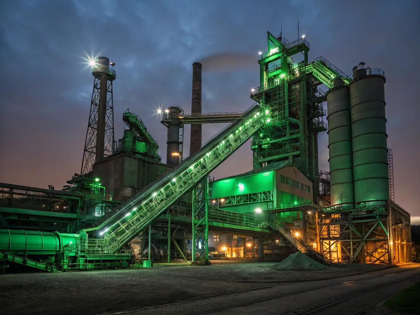 Heavy machinery demolishing a large industrial plant, highlighting the industrial demolition services offered by Van Dyk Demolition and Contracting.